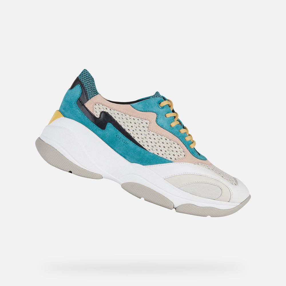 Basket Geox Kirya - Turquoise/Blanche - Femme 316245-EGR